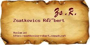 Zsatkovics Róbert névjegykártya