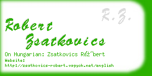 robert zsatkovics business card
